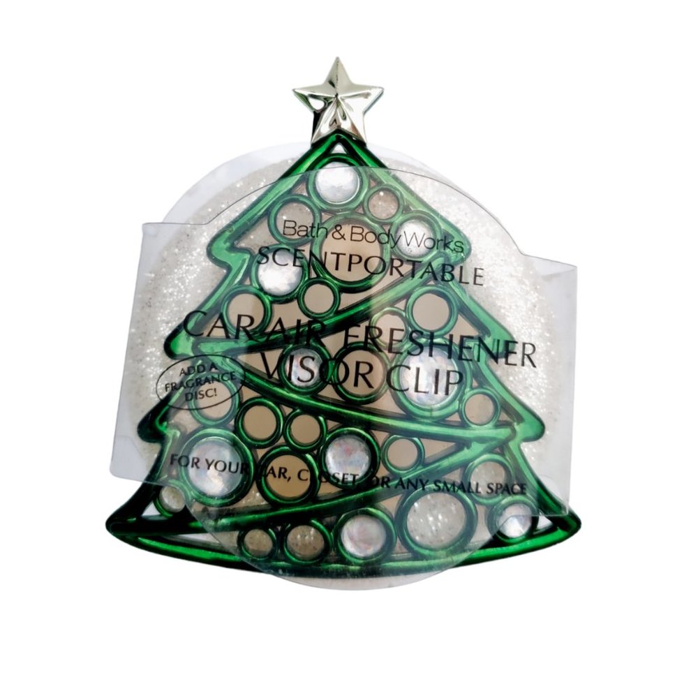Bath & Body Works Green Christmas Tree + Mitten Visor Clip Car Scentportable